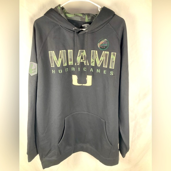 Colosseum Other - Miami Hurricanes Colosseum Black Sz 2XT Operation Hat Trick Pullover Hoodie NWT